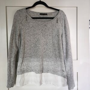 Ivanka Trump Gray Sweater with Layered Hem
